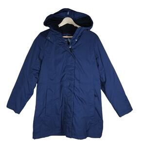 L.L. Bean Parka Small Navy Blue Waterproof Fleece Lined Hooded Winter Coat